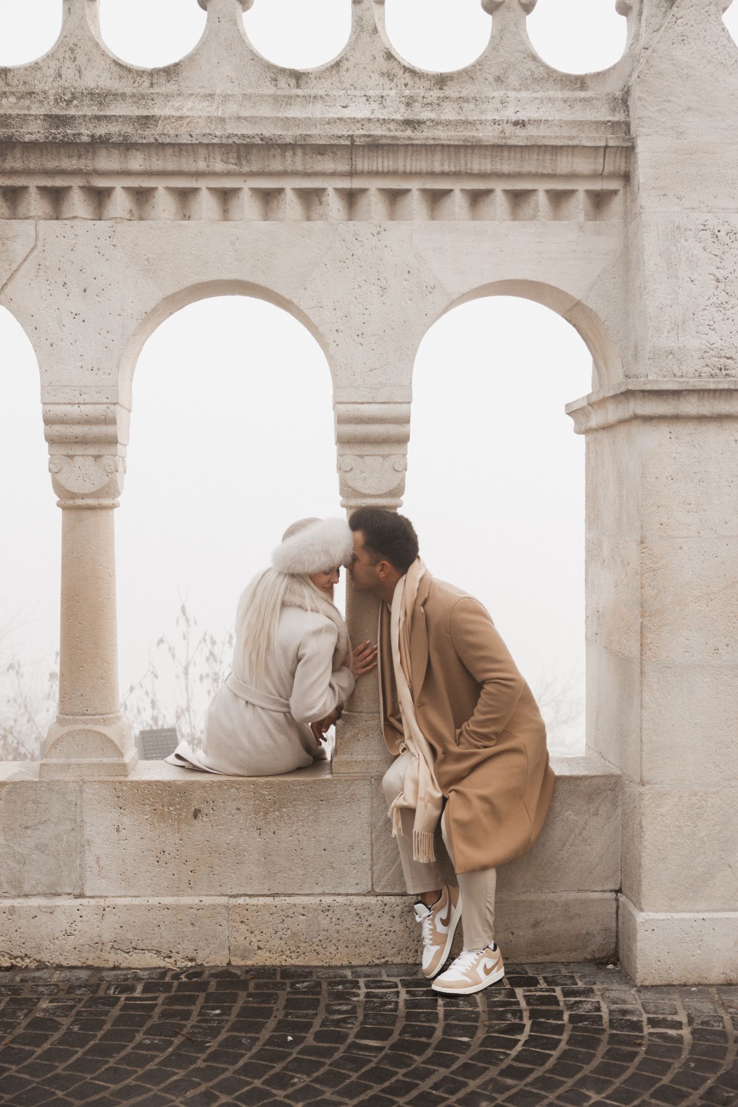 engagement photoshoot at Budapest Fisherman's Bastion with Budapest Photographer