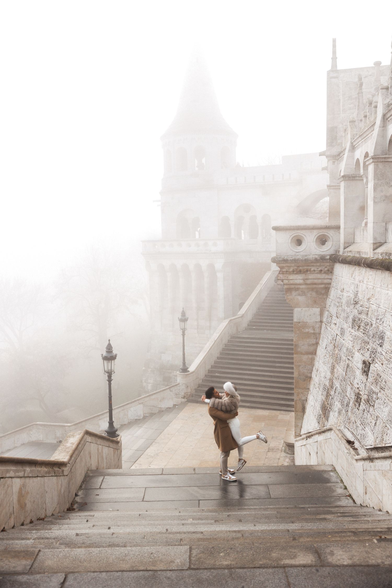 engagement photoshoot at Budapest Fisherman's Bastion with Budapest Photographer