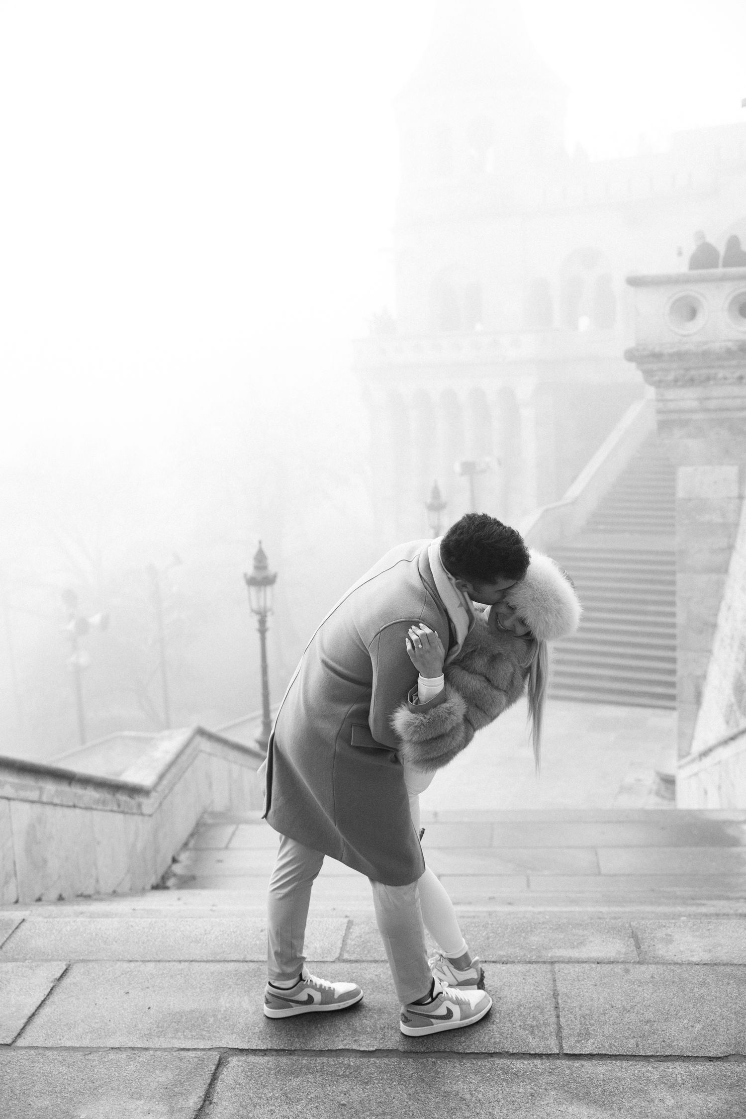 engagement photoshoot at Budapest Fisherman's Bastion with Budapest Photographer