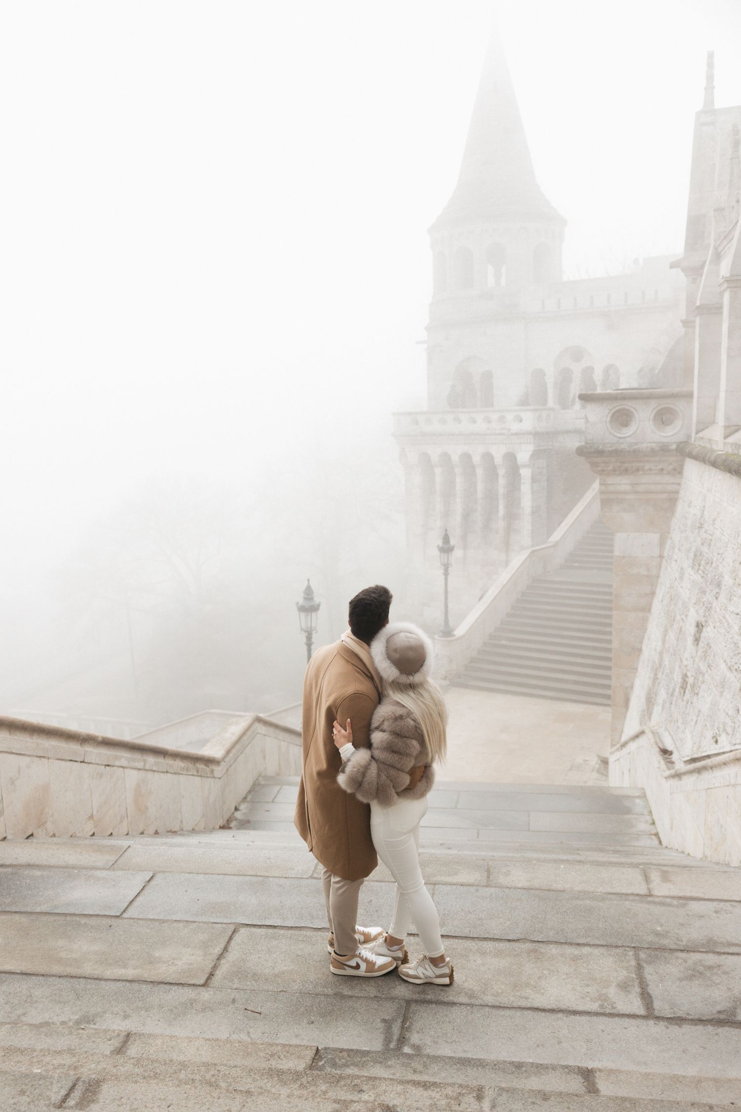 engagement photoshoot at Budapest Fisherman's Bastion with Budapest Photographer