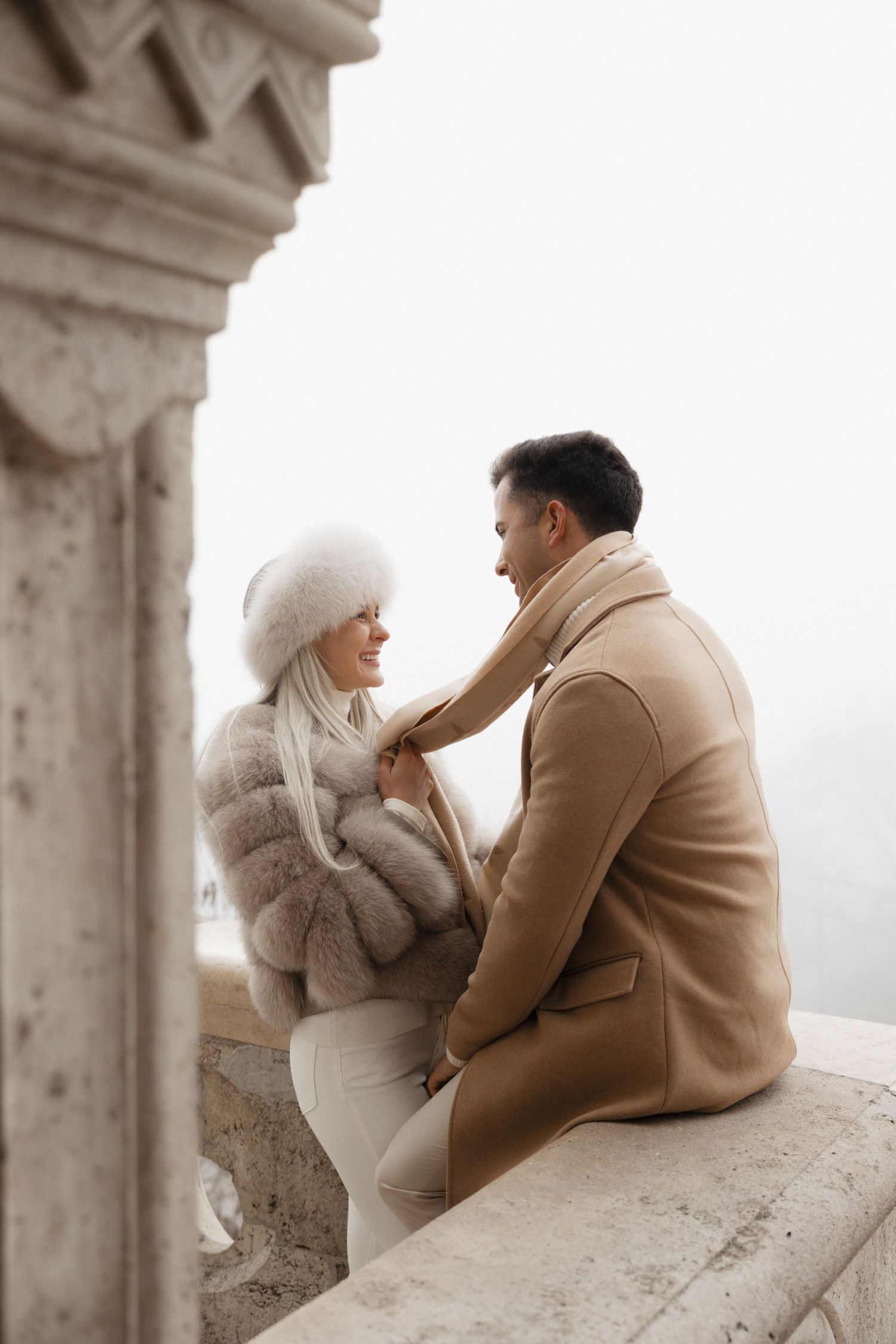 engagement photoshoot at Budapest Fisherman's Bastion with Budapest Photographer