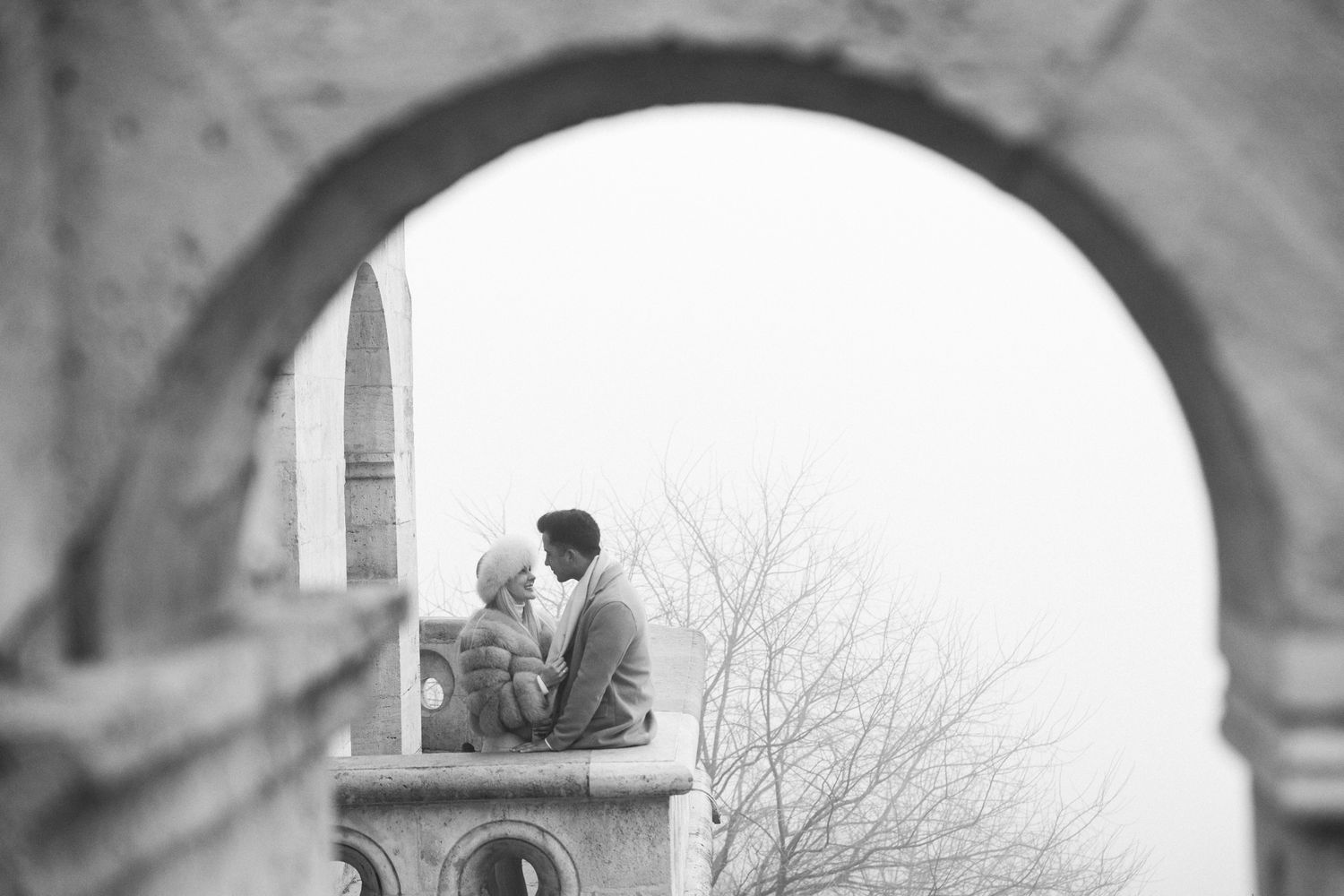 engagement photoshoot at Budapest Fisherman's Bastion with Budapest Photographer