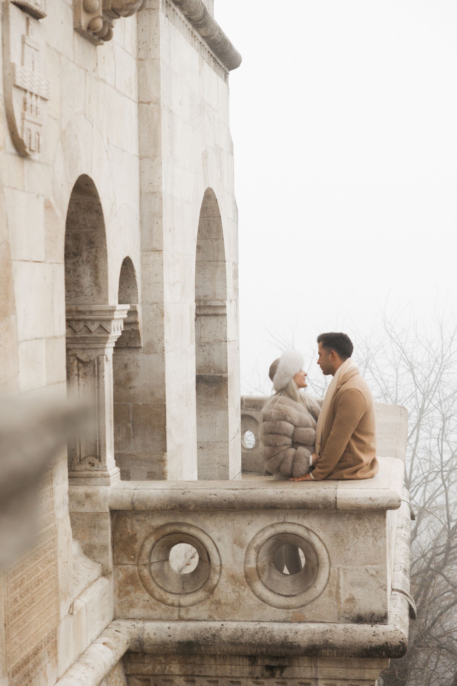 engagement photoshoot at Budapest Fisherman's Bastion with Budapest Photographer