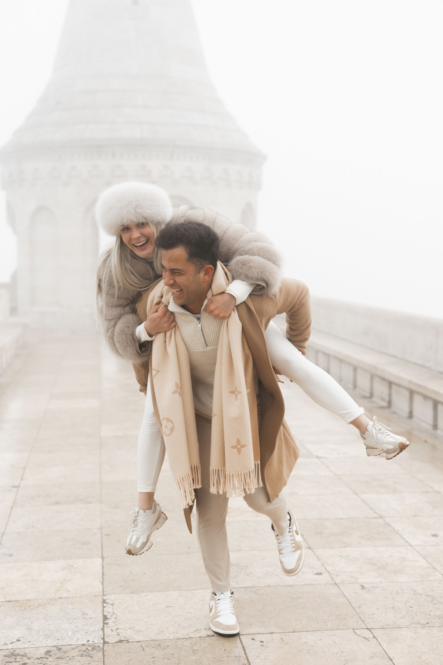 engagement photoshoot at Budapest Fisherman's Bastion with Budapest Photographer