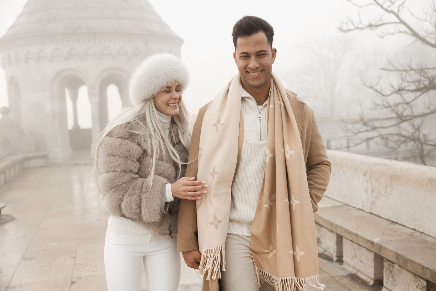 engagement photoshoot at Budapest Fisherman's Bastion with Budapest Photographer