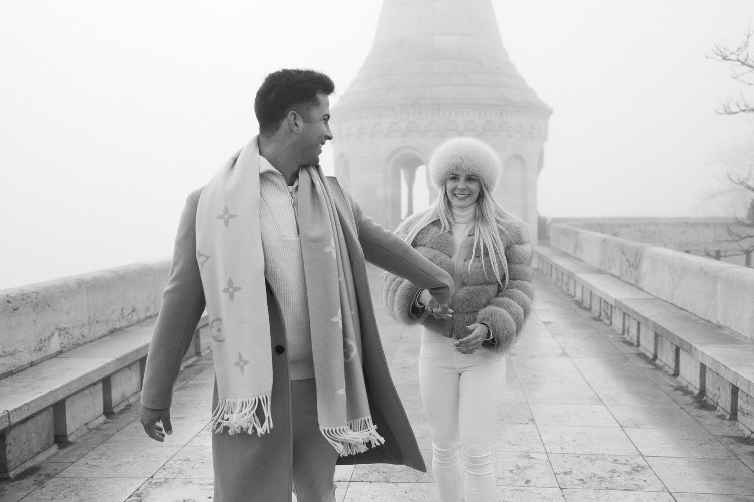 engagement photoshoot at Budapest Fisherman's Bastion with Budapest Photographer