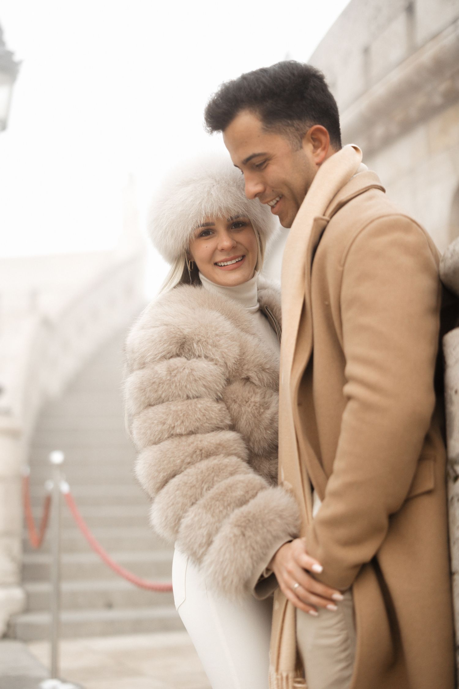 engagement photoshoot at Budapest Fisherman's Bastion with Budapest Photographer