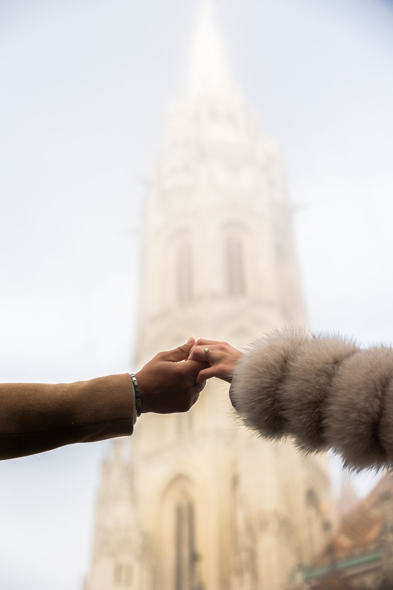 engagement photoshoot at Budapest Fisherman's Bastion with Budapest Photographer