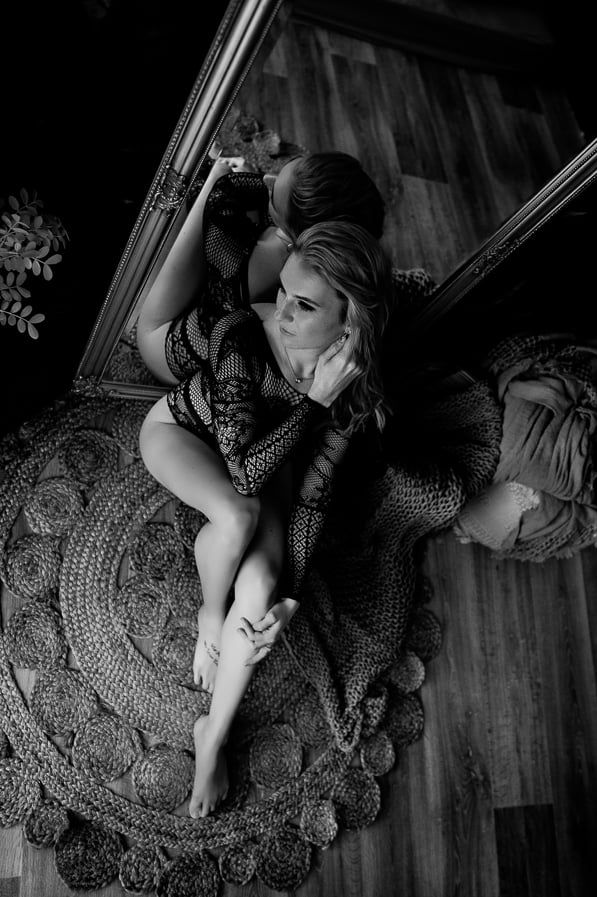 birds eye view. Angles are everything in boudoir.