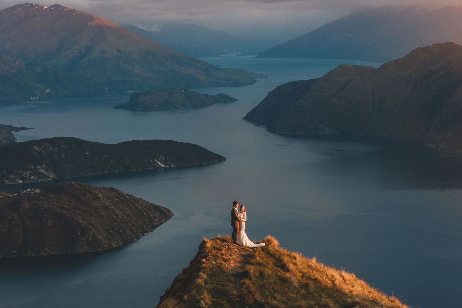 Elopement Mountain and  Helicopter wedding at Roys peak, Wanaka New Zealand
