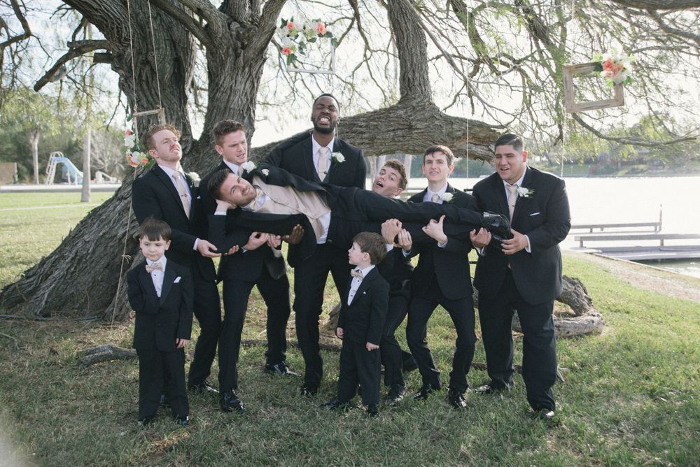 groomsmen having a good time. wedding day. Progreso Texas. wedding photographer
