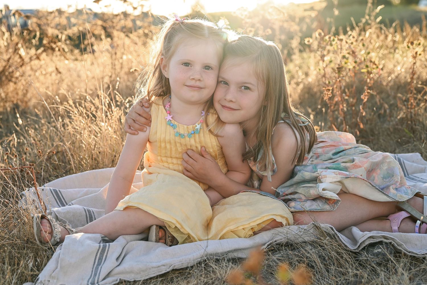 Little girls at golden hour.