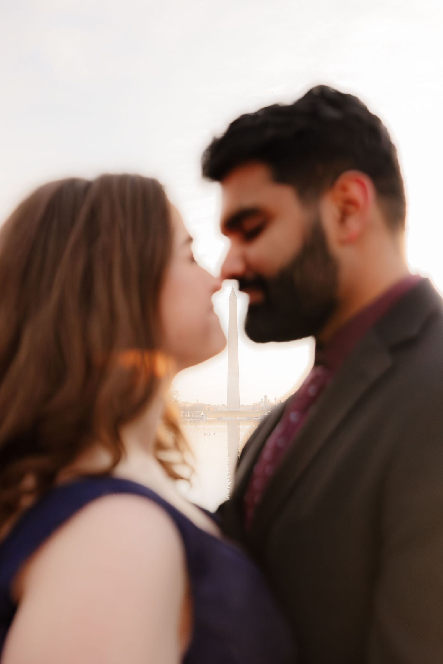 Washington DC Engagement Session Washington Monument Winter