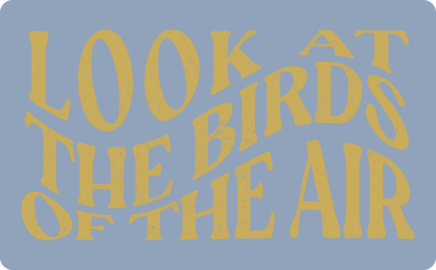 Look at the birds of the air, Matthew 6, graphic design