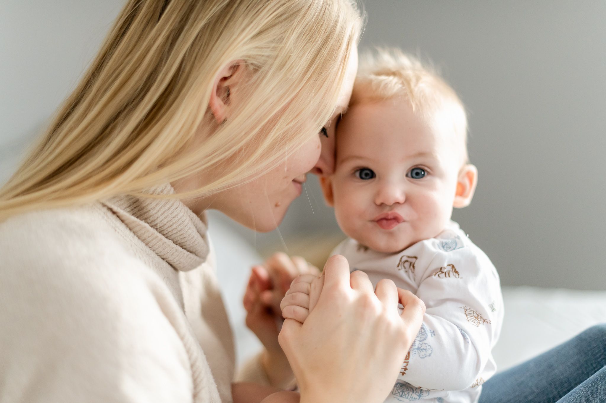 mom with baby at home