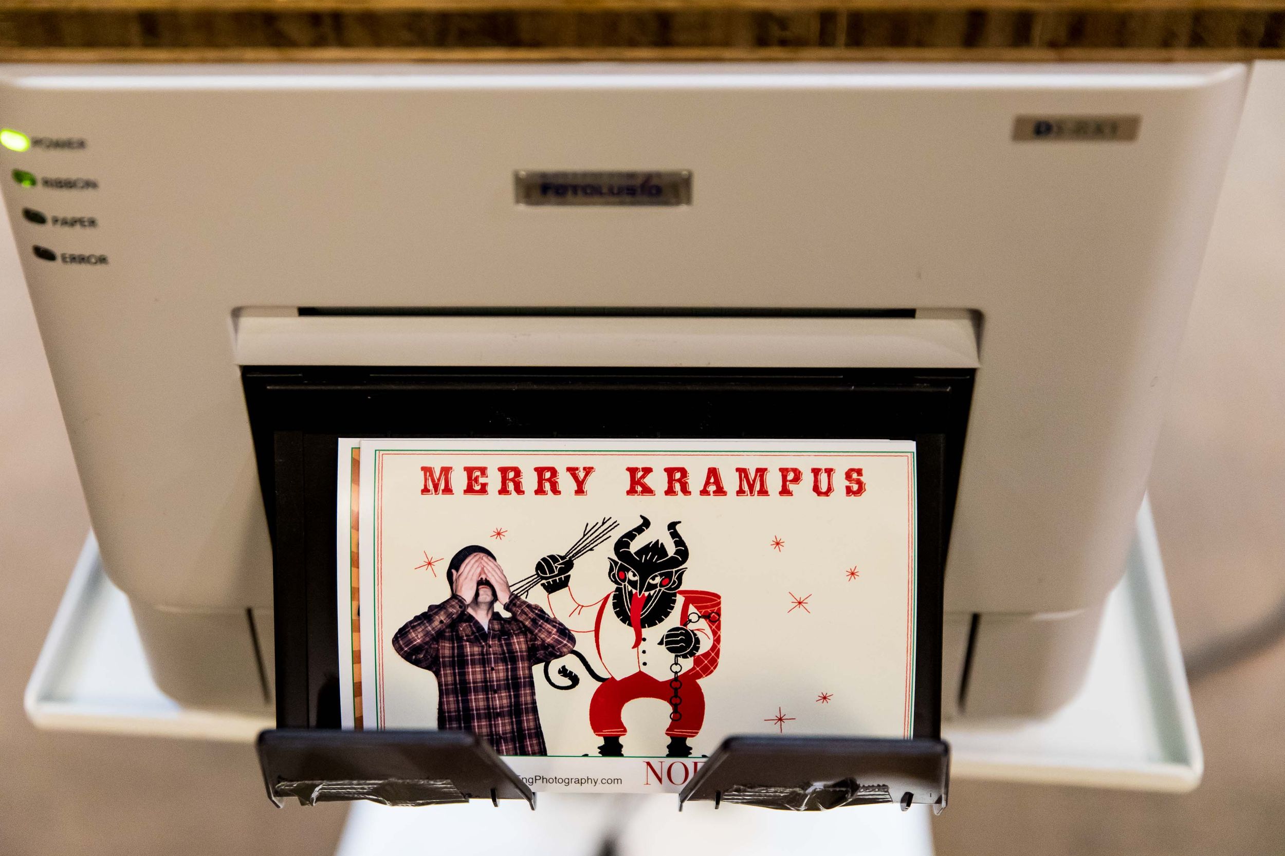 sample print from from the Photo Booth configured for a green screen event during Telluride's Noel Night holiday