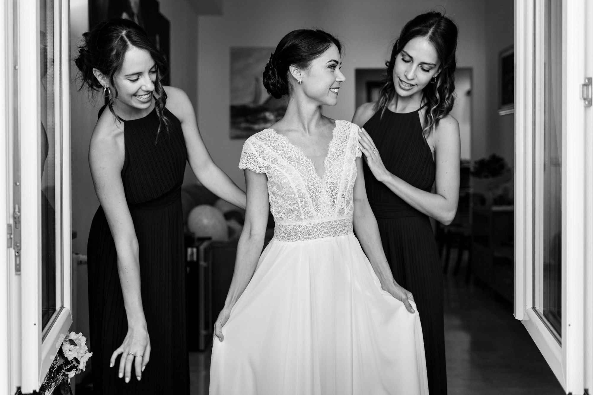 la sposa e le damigelle