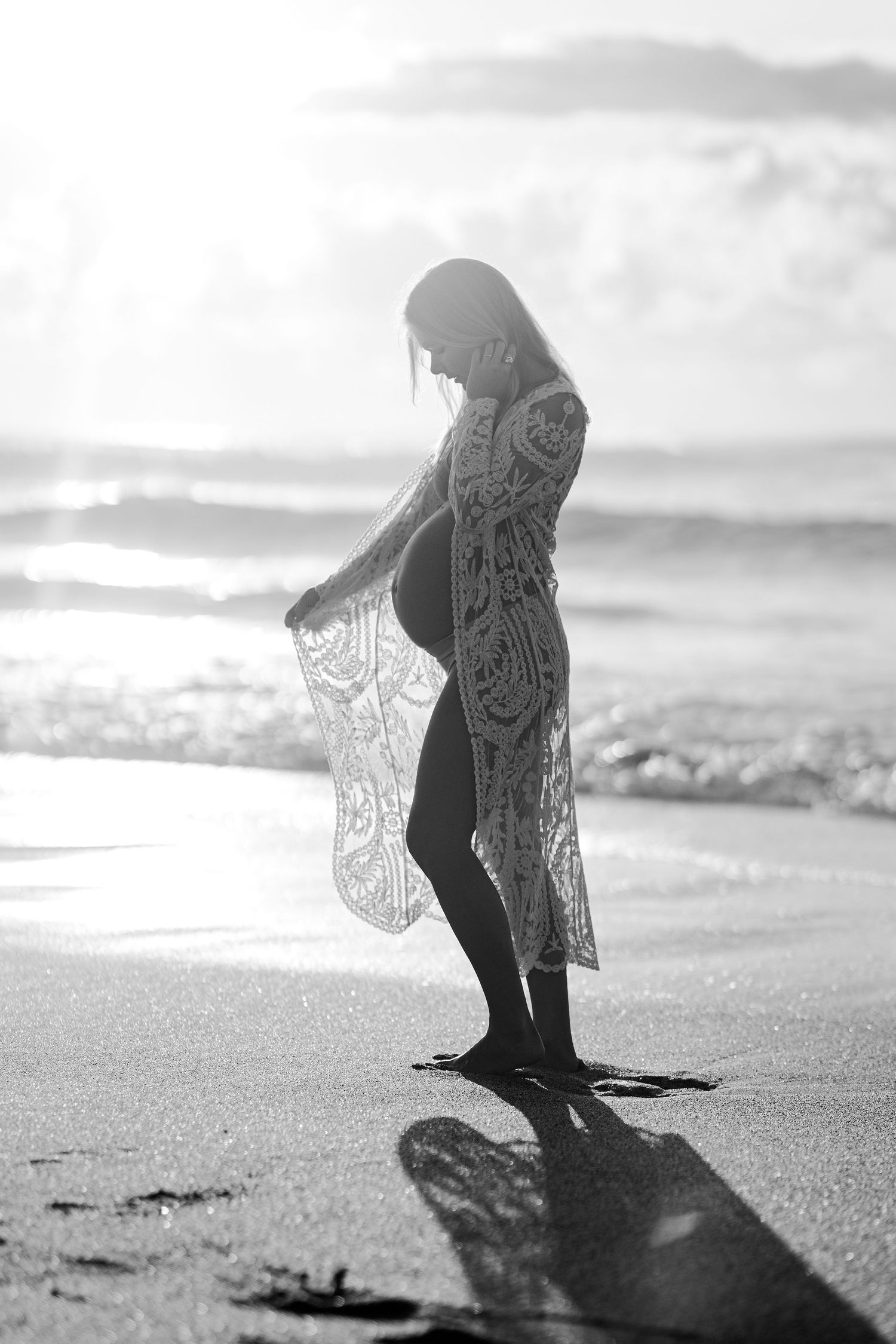 Mum Belly Nude Maternity Photoshoot at sunset on the beach, Lake Macquarie, Newcastle, Hunter Valley, New South Wales