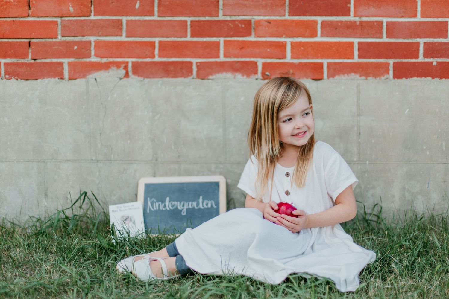 First day of kindergarten girl