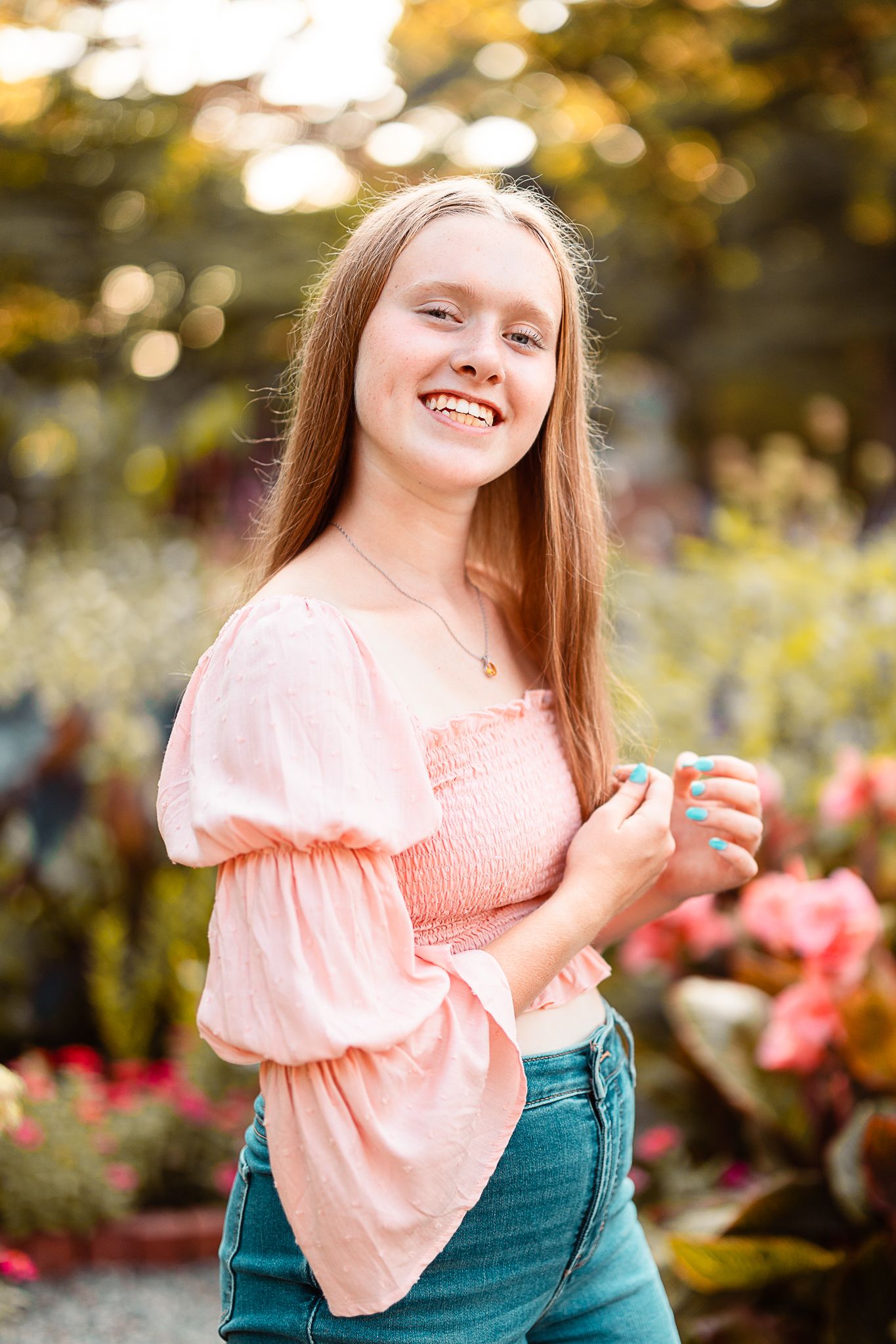 golden hour garden high school senior photos in canton ma