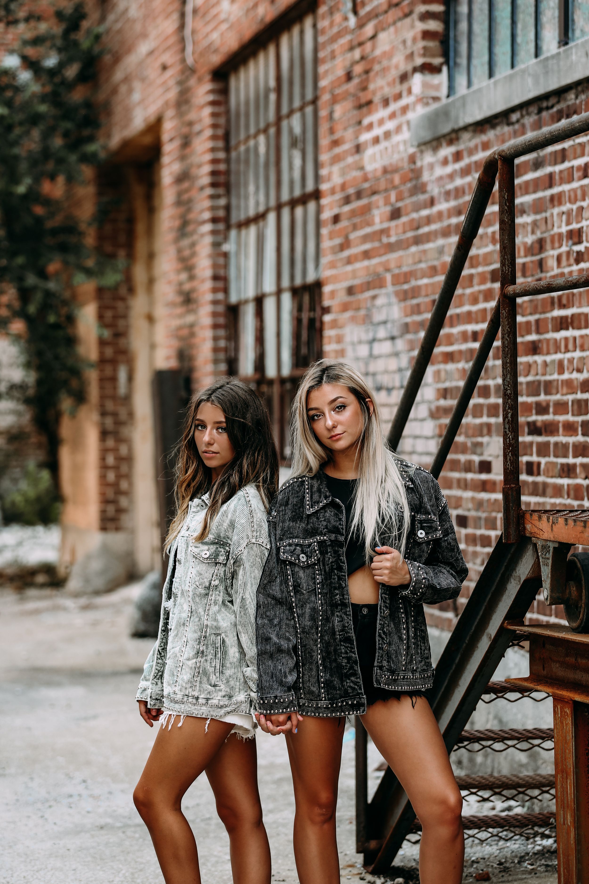 two bold girls serious face