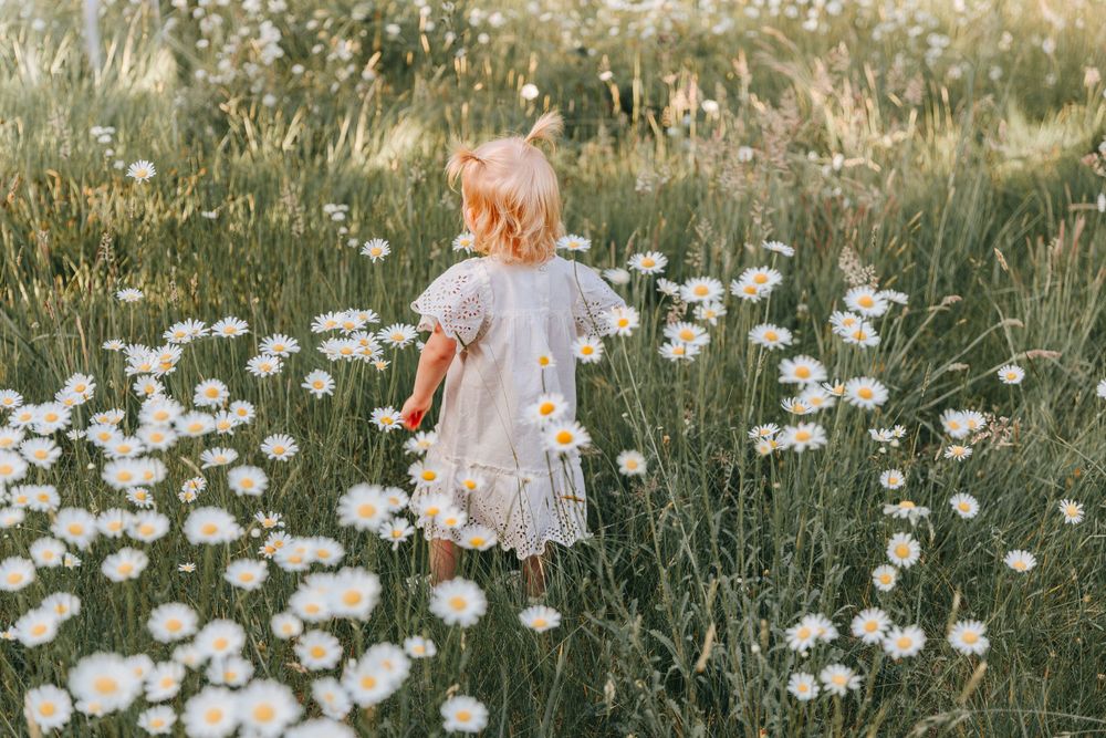 Mother and daughter photography session in daisy fields located in victoria BC canada. Spruce and meadow photography