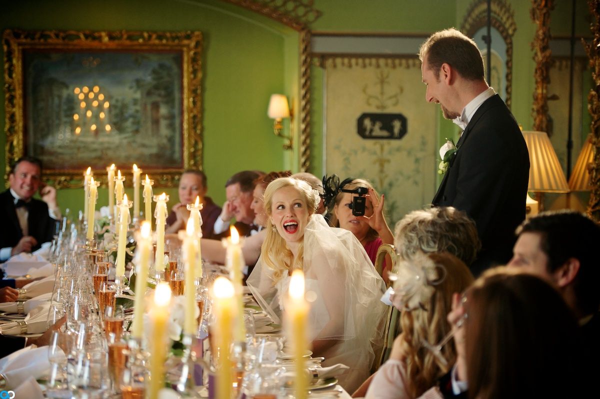 Animated wedding breakfast in the Oliver Messel room, The Dorchester