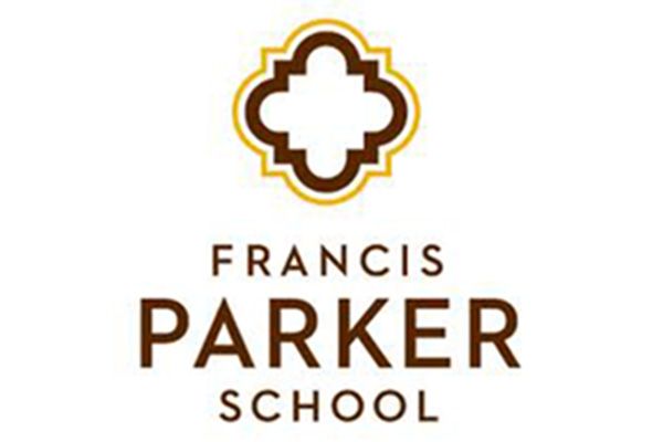 Francis Parker School logo featuring a brown and gold quatrefoil design.