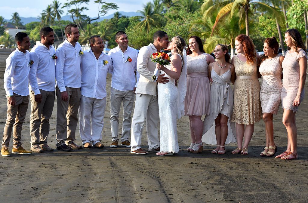 Bridal party on the beaches of Costa Rica