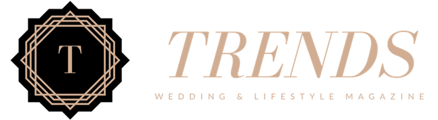 Elegant black and gold logo design for Trends Wedding and Lifestyle Magazine.