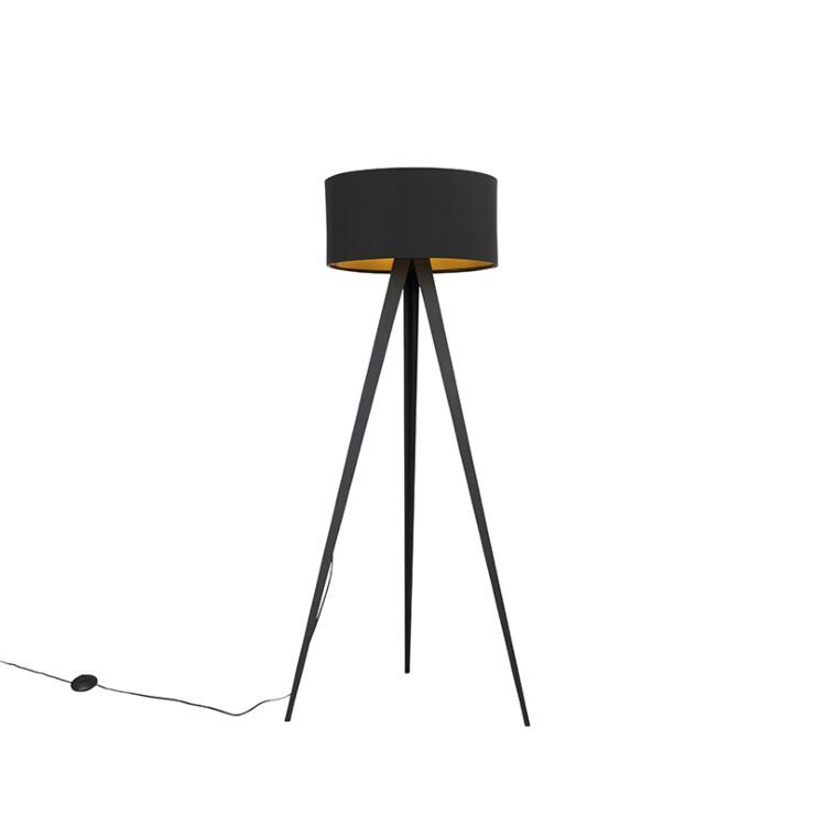 Hoge zwarte staande lamp