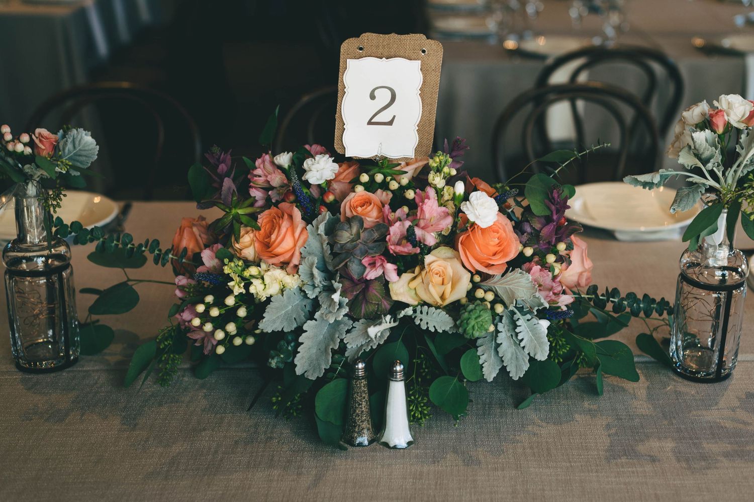 details of the floral arrangements inside the barns at cooper molera in Monterey.