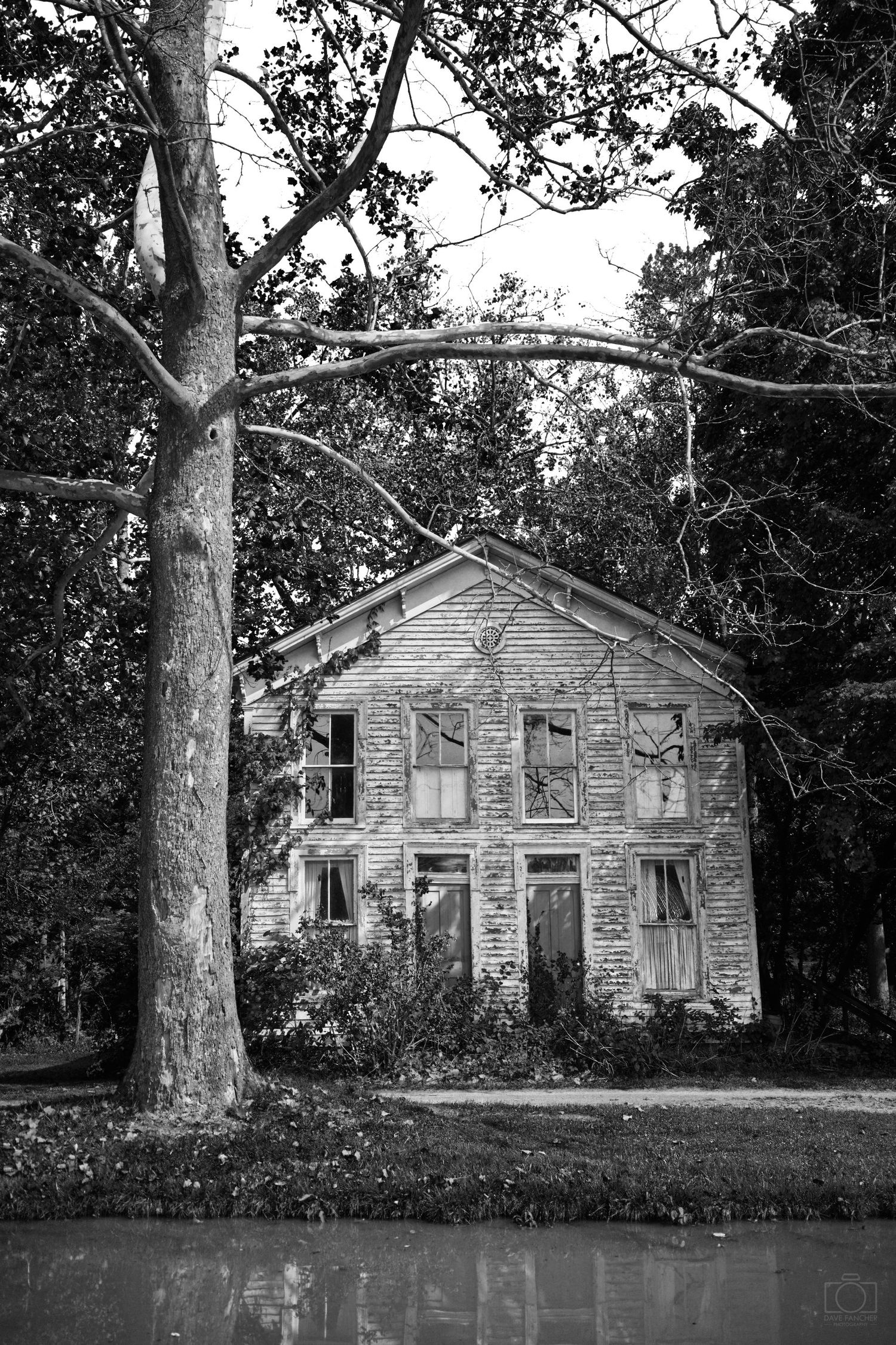 An old house and tree in Metamora, Indiana