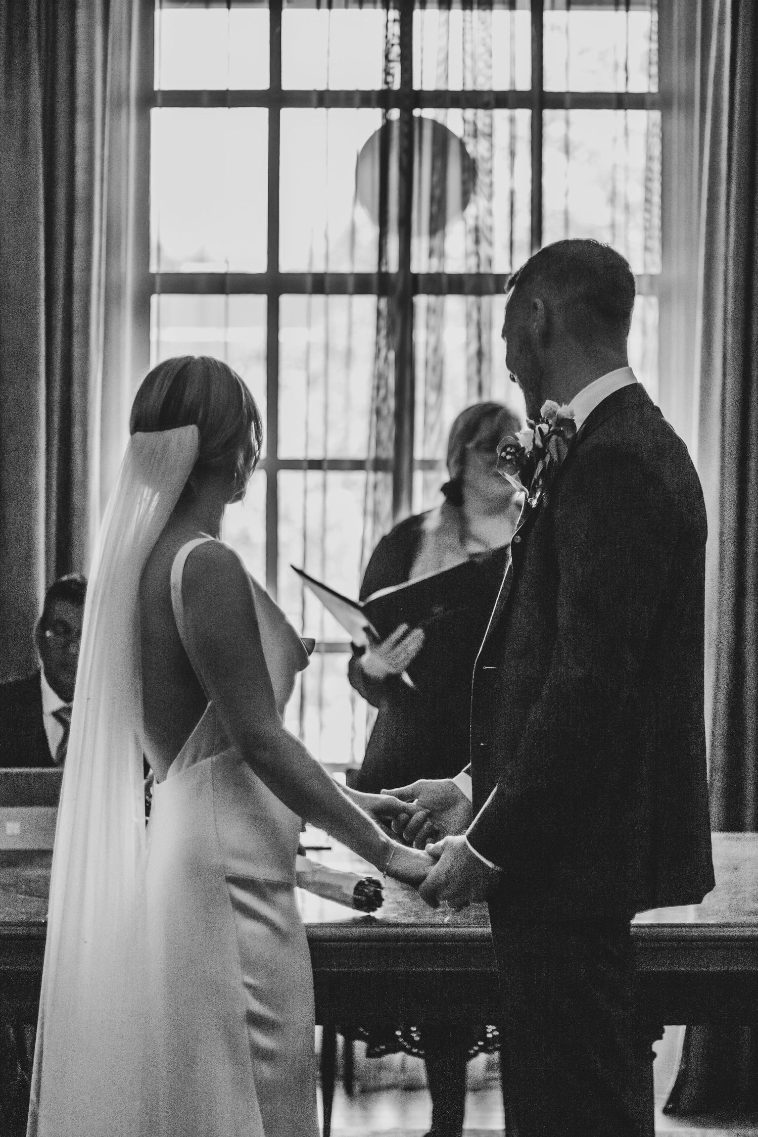 wedding vows at Old Marylebone Town Hall, London by Dominique Lauren photography