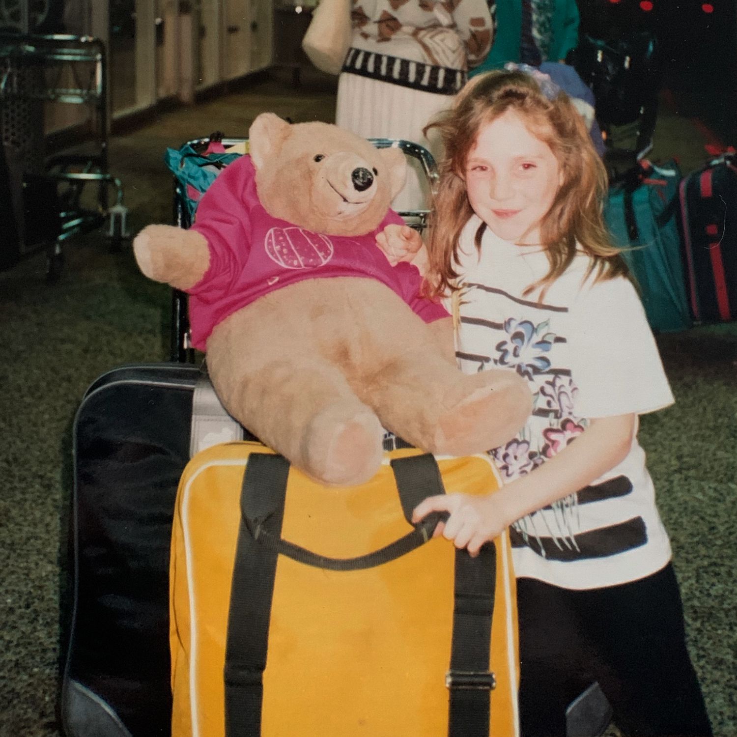 travel picture with kim the bear