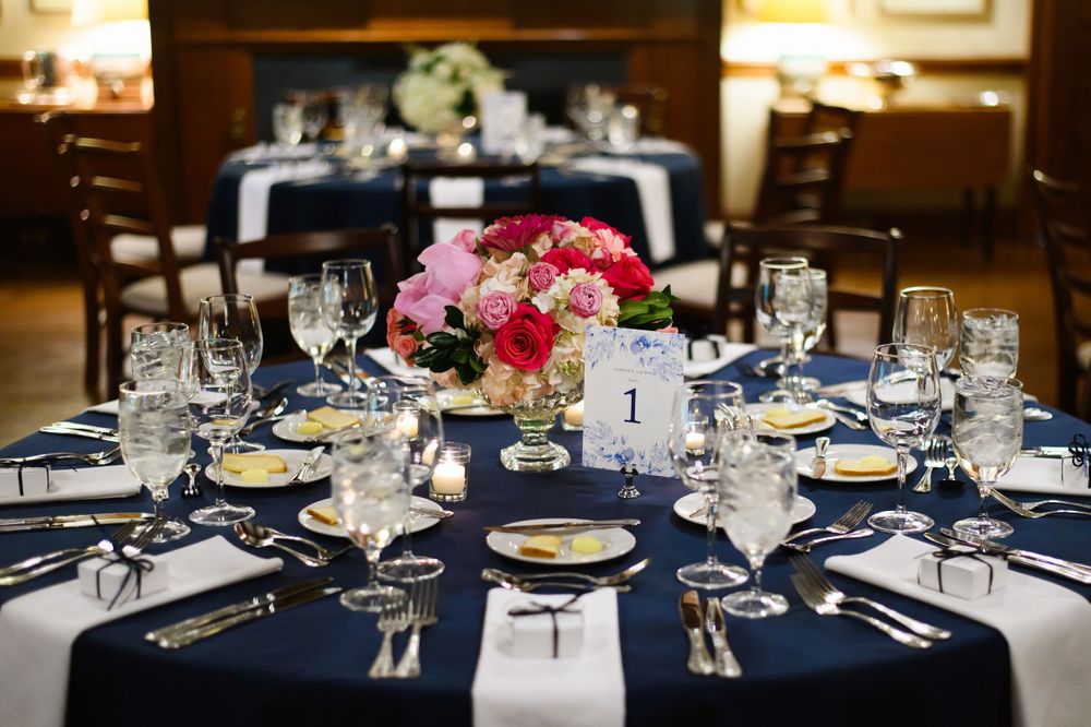 Wedding reception details at Chagrin Valley Hunt Club.