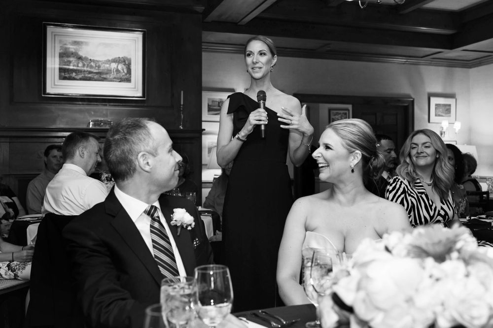 Bridesmaid toasts at Chagrin Valley Hunt Club.