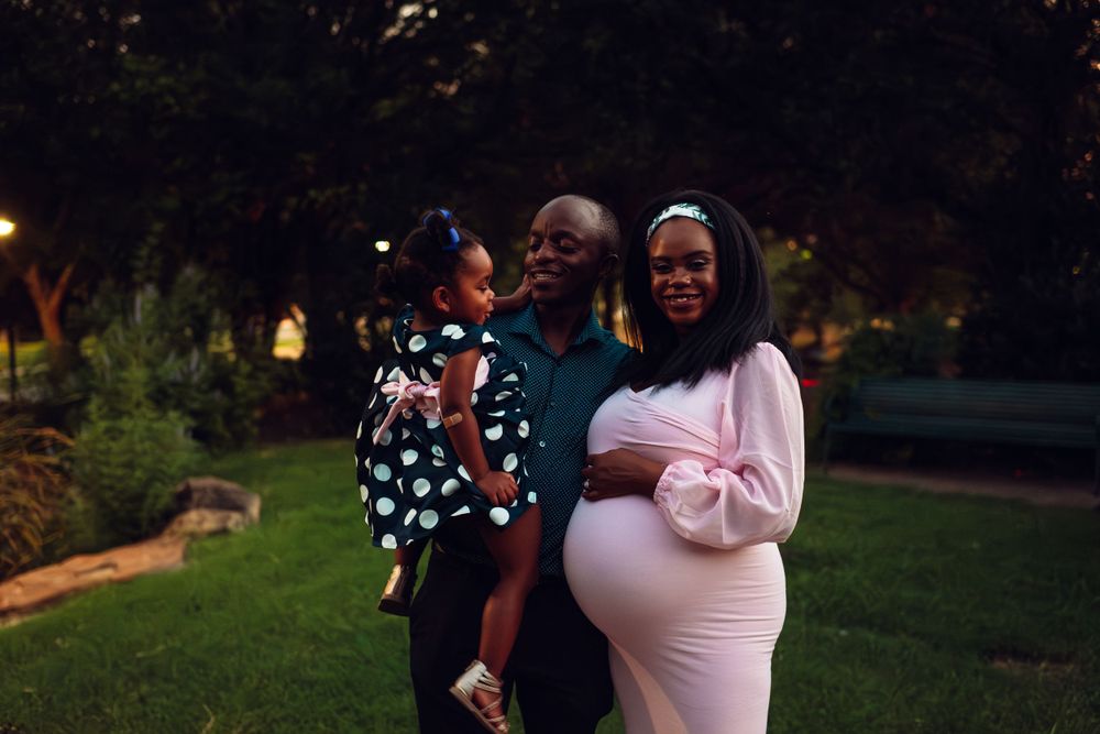 The first family picture with their newest member their family taken by eric aaberg