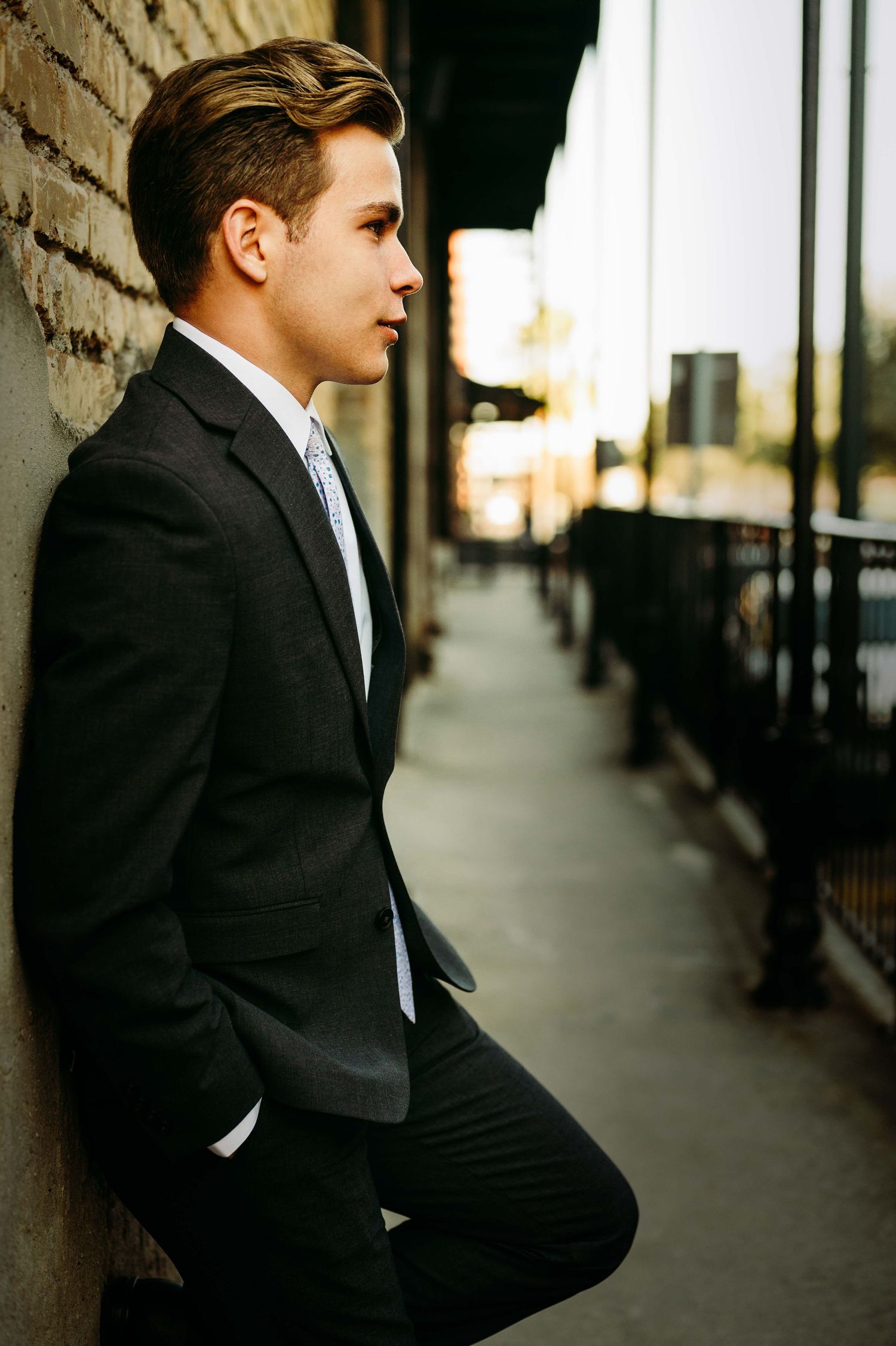 profile shot of senior portrait in houston texas