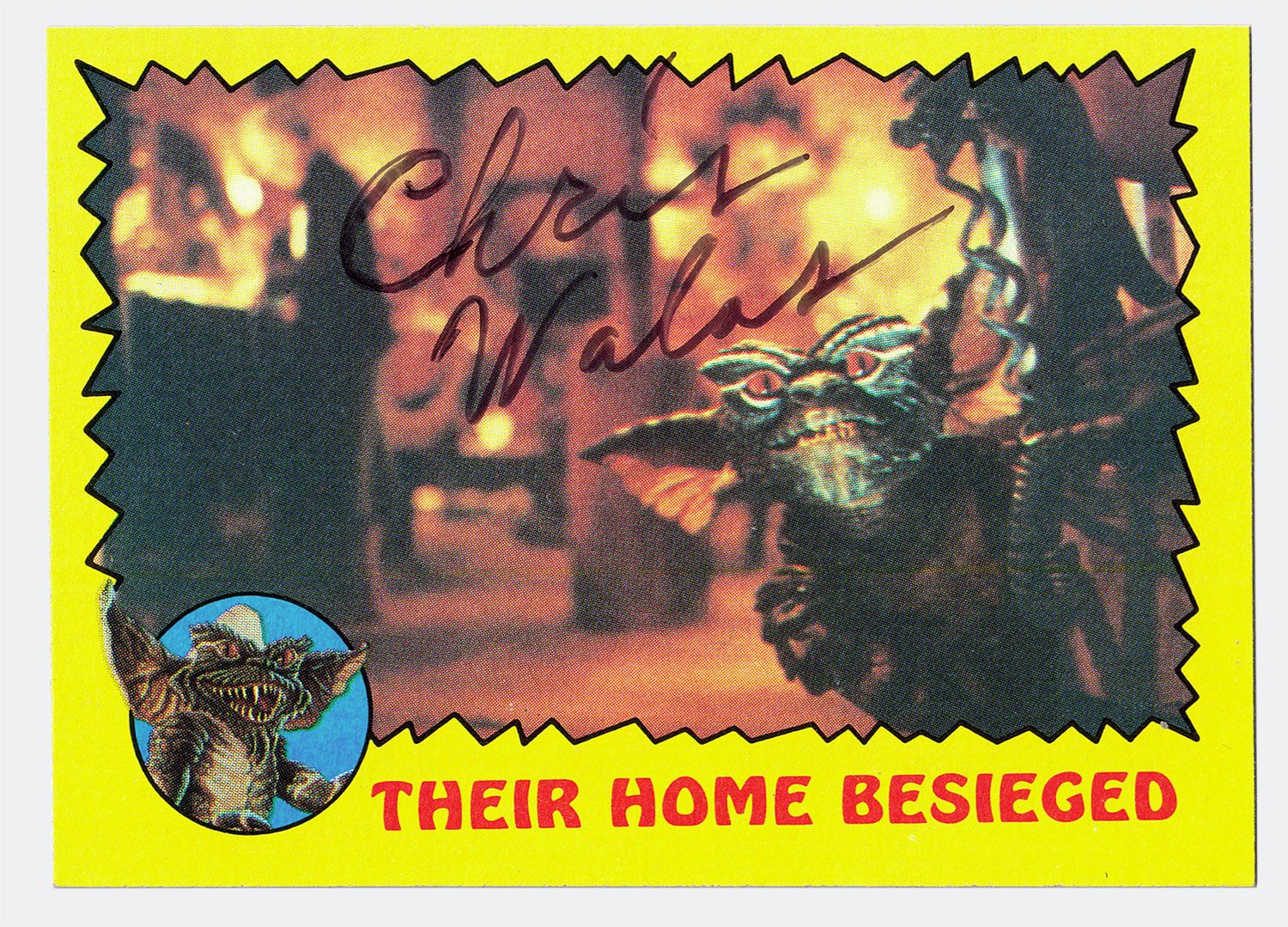Signed Gremlins movie trading card