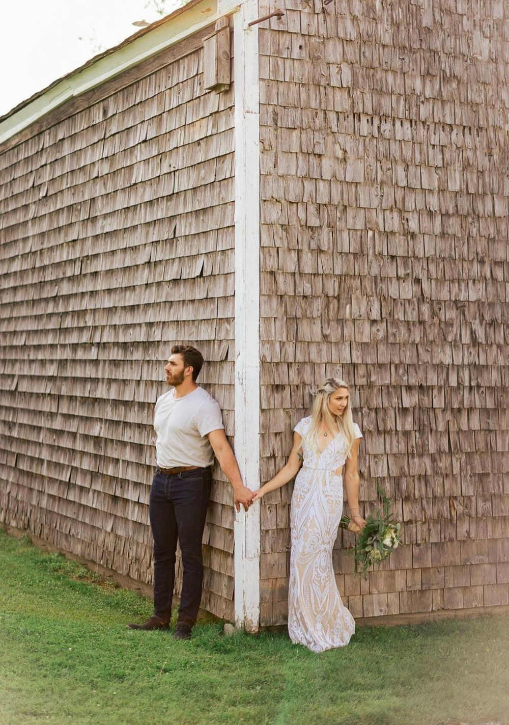 shingled wedding barn