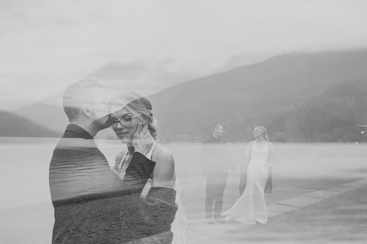 Double exposure wedding photography