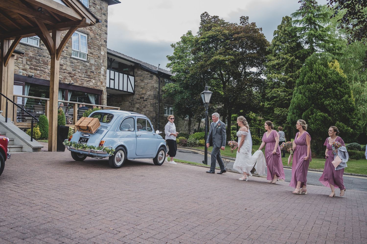 bride Wedding card fiat wedding bridal prep Last drop village hotel Nantwich Cheshire Bolton Manchester