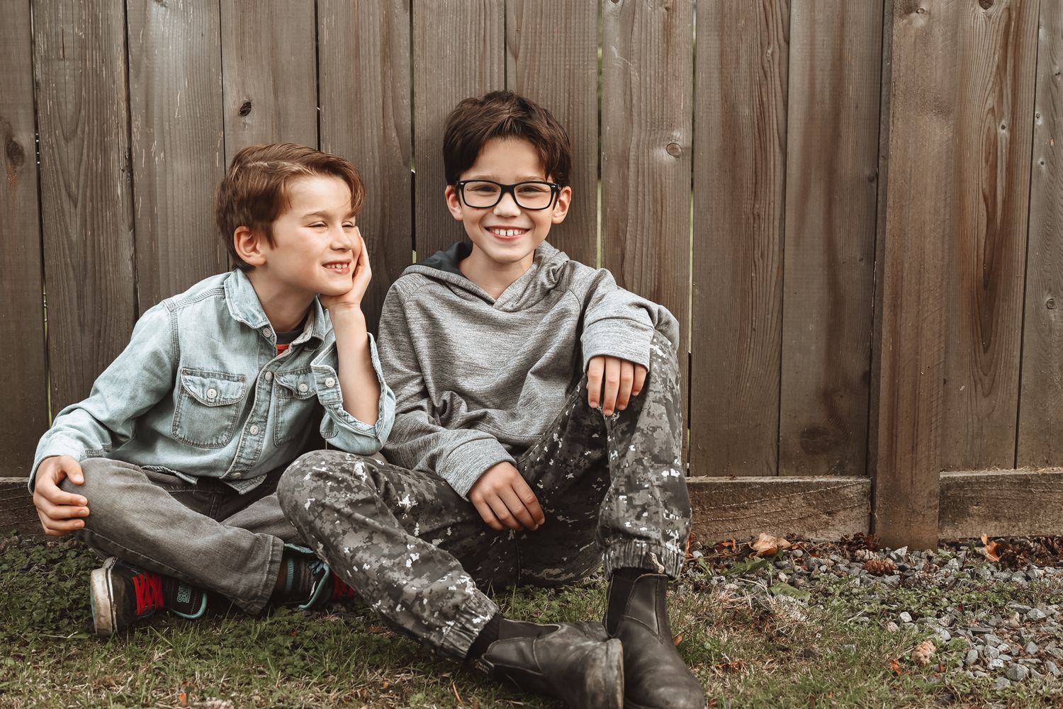 Young brothers share a natural moment.