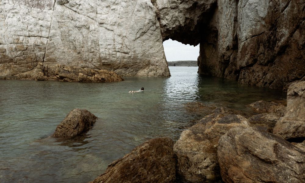 woman swimming in lake
