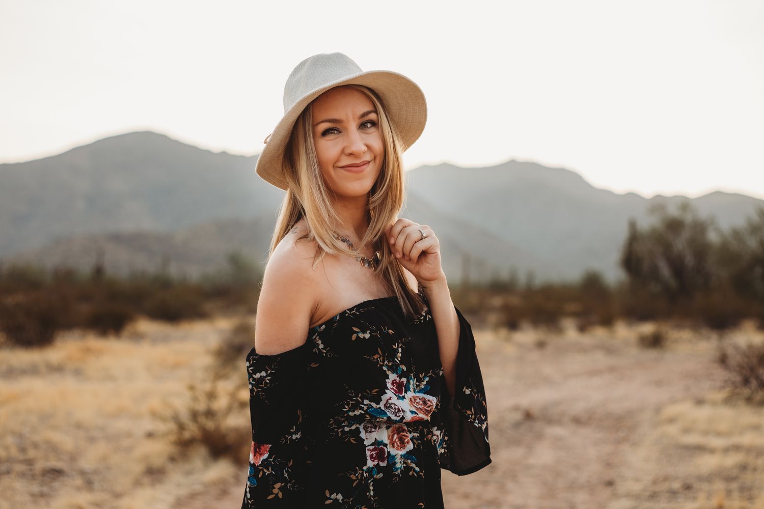 Stefanie Munoz Photography self portrait standing in the desert
