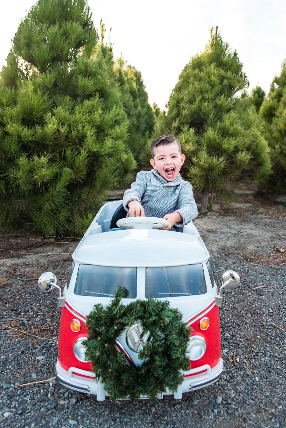 Photo of a little boy at Peltzer Pines Christmas Tree Farm in Orange County, CA