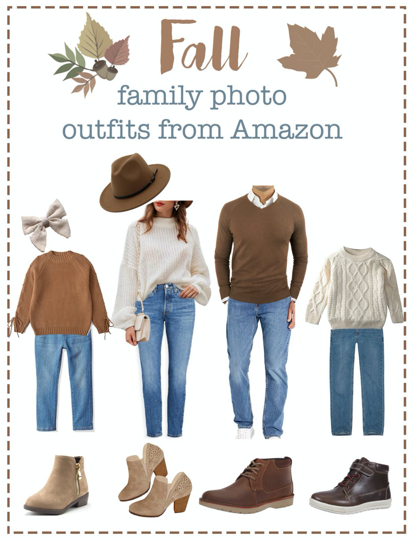 Denim-focused fall fashion guide with coordinating boots and sweaters from Amazon.