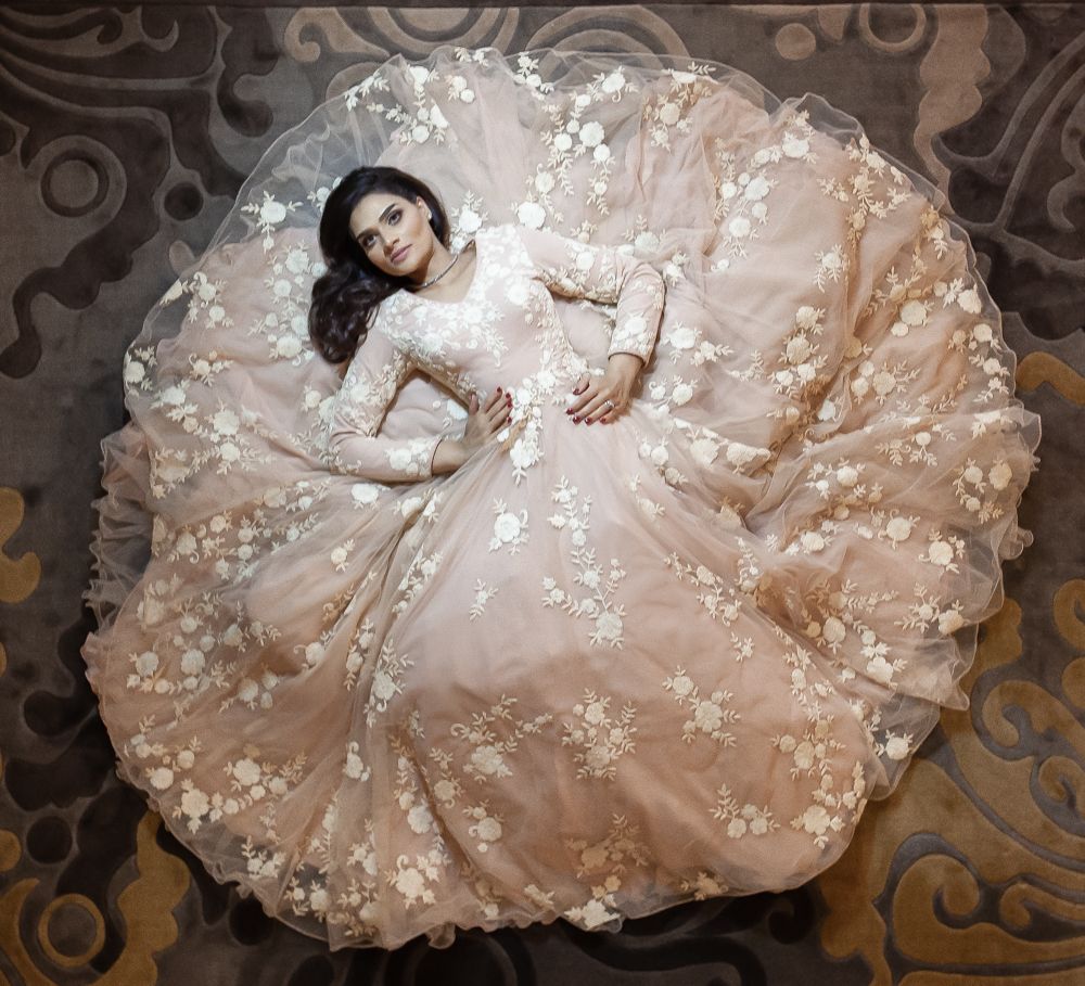 The stunning Bina in her Civil outfit at The Baileys Hotel in London