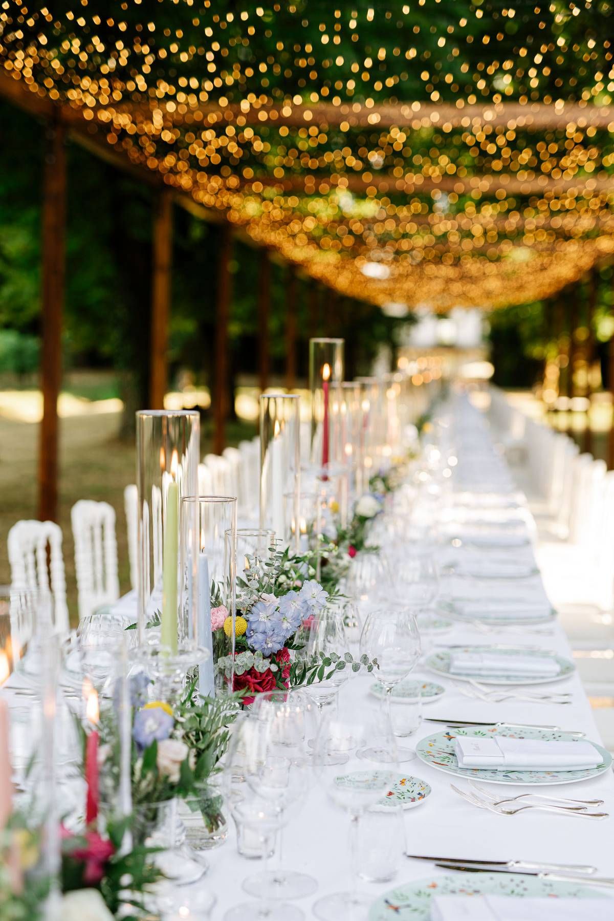 Mise en place, wedding table in Italy, Verona, Valpolicella, Villa Mosconi Bertani